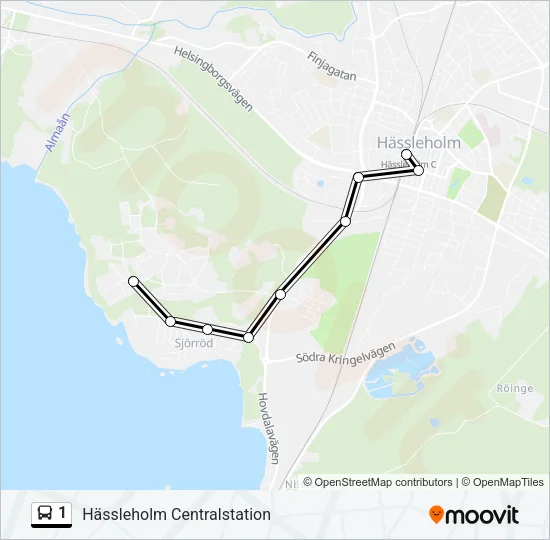 1 Bus Line Map