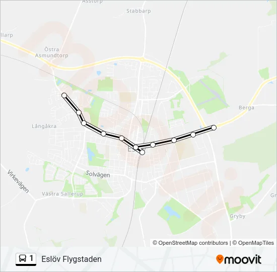 1 Bus Line Map