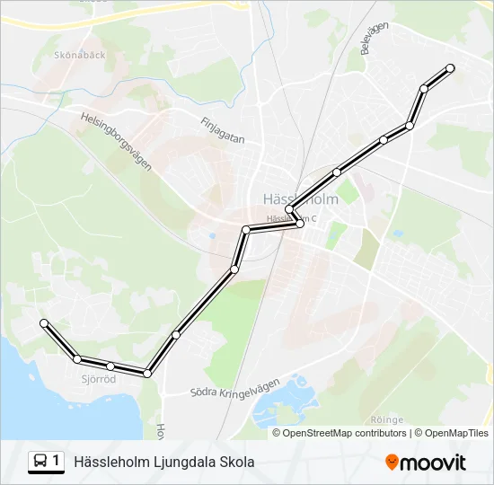 1 Bus Line Map