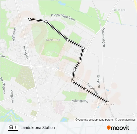 1 Bus Line Map