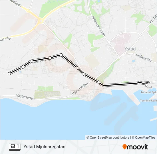 1 Bus Line Map