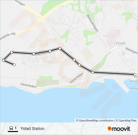 1 Bus Line Map