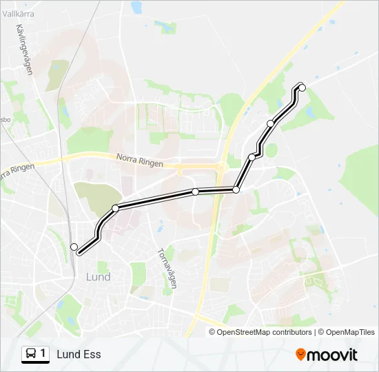 1 Bus Line Map