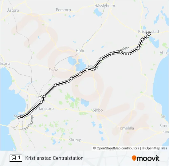 1 Bus Line Map