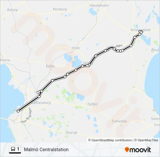 1 Bus Line Map