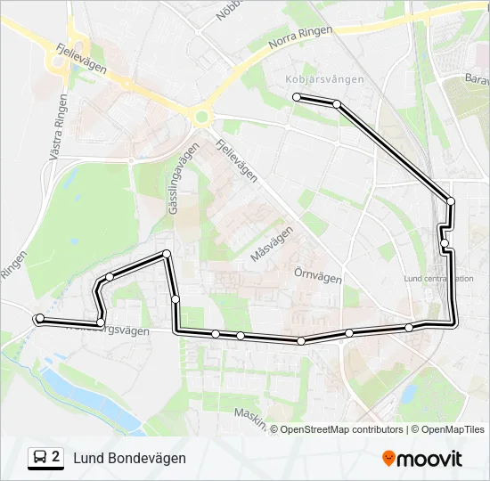 2 Bus Line Map