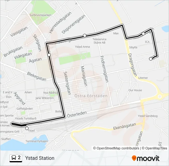 2 Bus Line Map