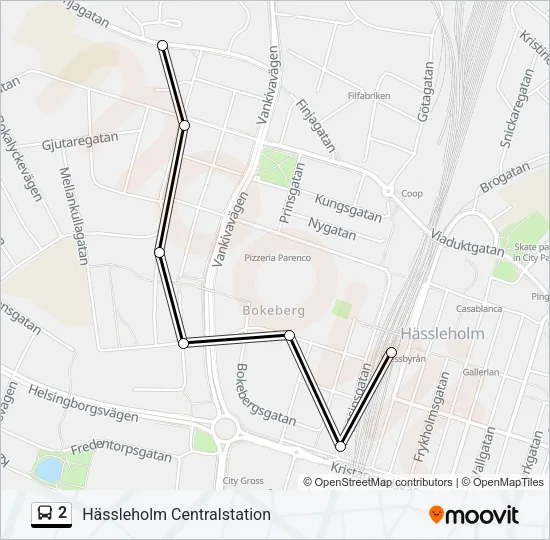 2 Bus Line Map
