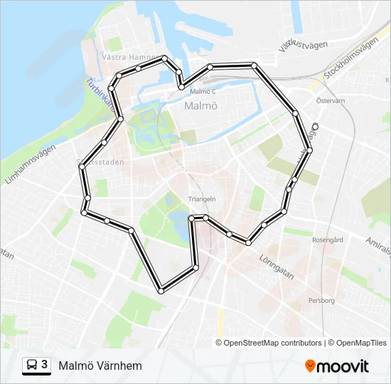 3 Bus Line Map