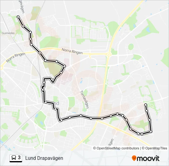 3 Bus Line Map