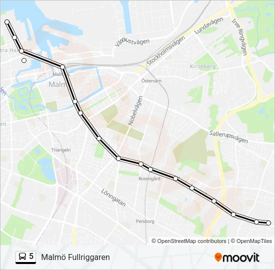 5 Bus Line Map