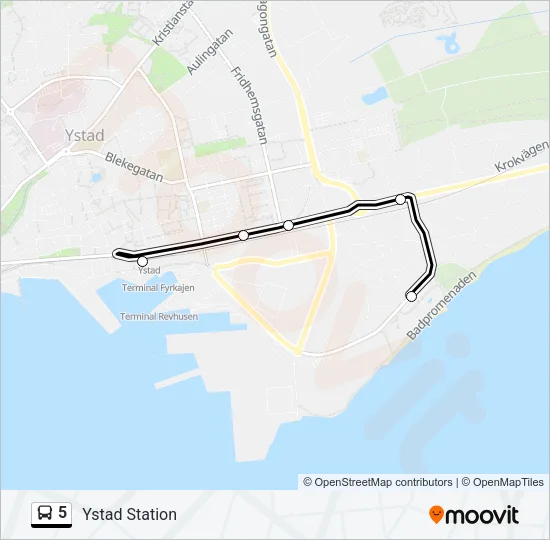 5 Bus Line Map