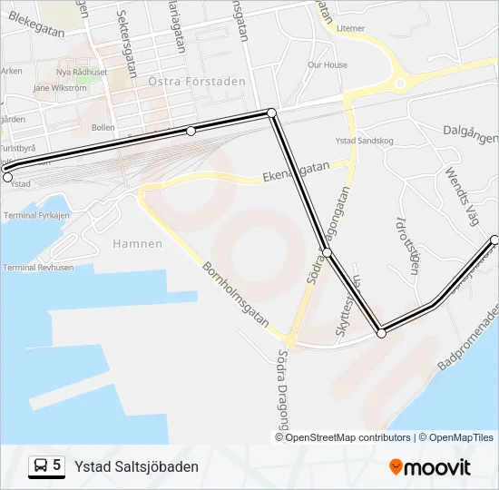 5 Bus Line Map