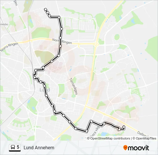 5 Bus Line Map