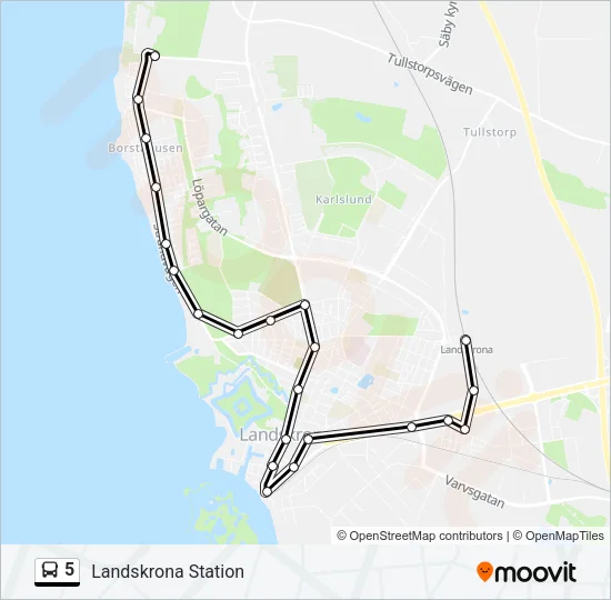 5 Bus Line Map