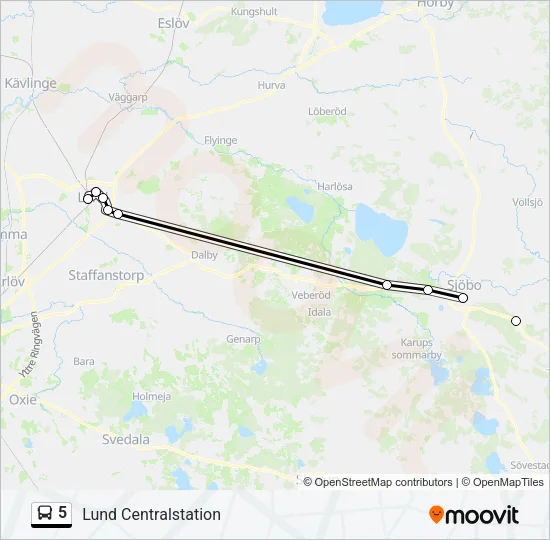 5 Bus Line Map