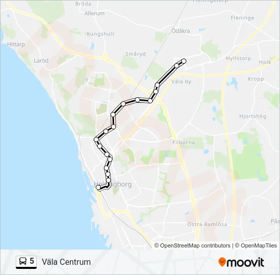 5 Bus Line Map