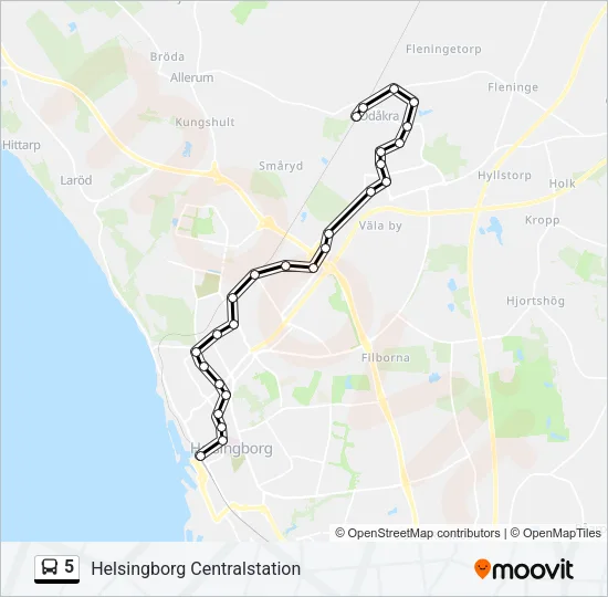 5 Bus Line Map