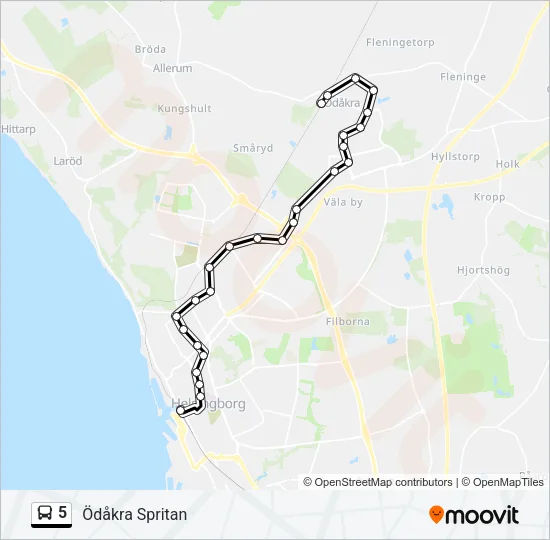 5 Bus Line Map