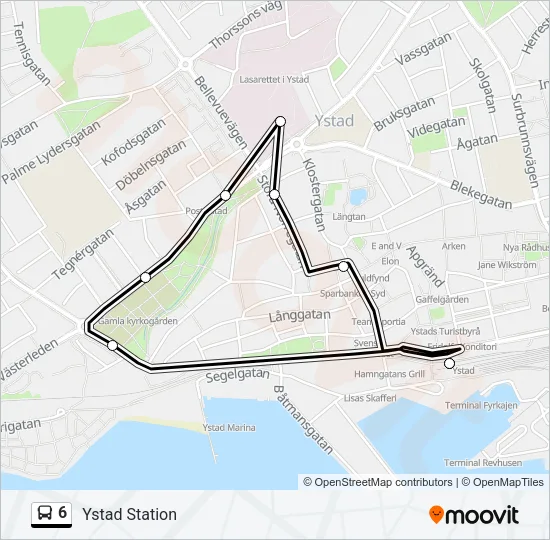 6 Bus Line Map
