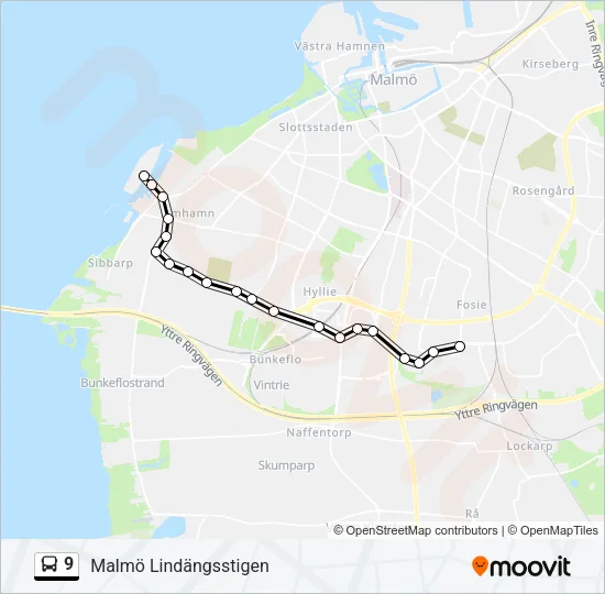 9 Bus Line Map