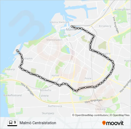 9 Bus Line Map