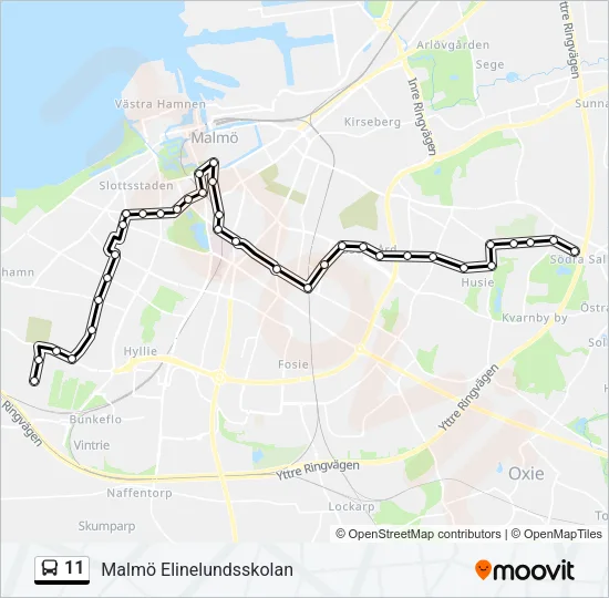 11 Bus Line Map