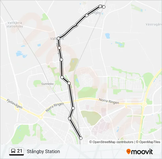 21 Bus Line Map