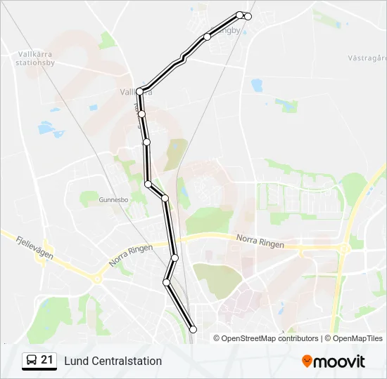 21 Bus Line Map