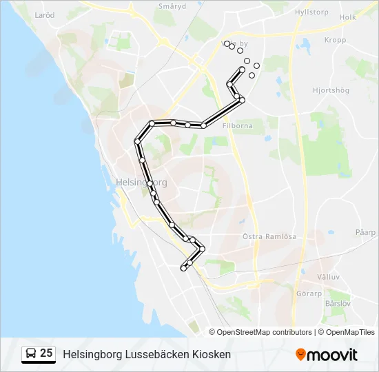 25 Bus Line Map