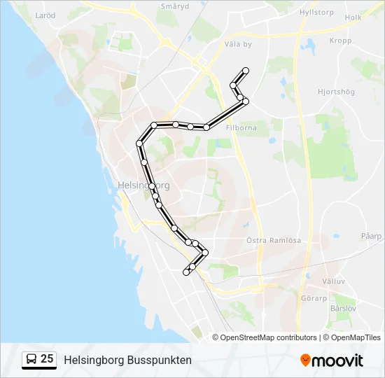 25 Bus Line Map