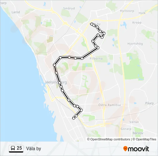 25 Bus Line Map
