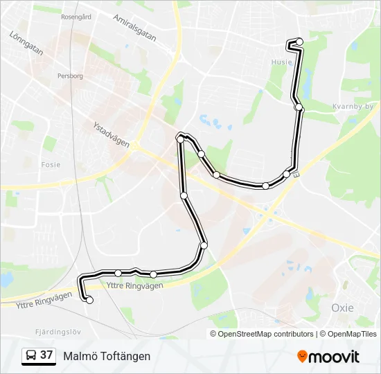 37 Bus Line Map