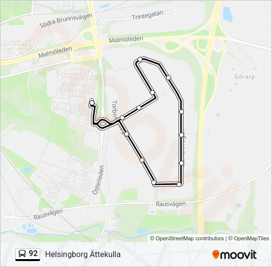 92 Bus Line Map