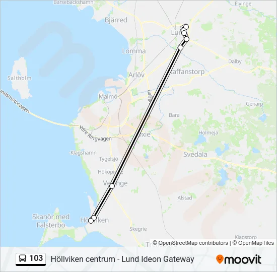 103 Bus Line Map