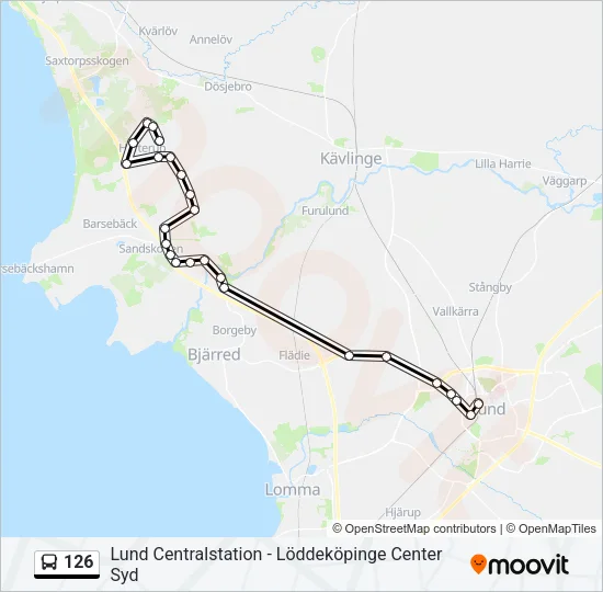 126 Bus Line Map