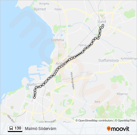 130 Route: Schedules, Stops & Maps - Malmö Södervärn (Updated)