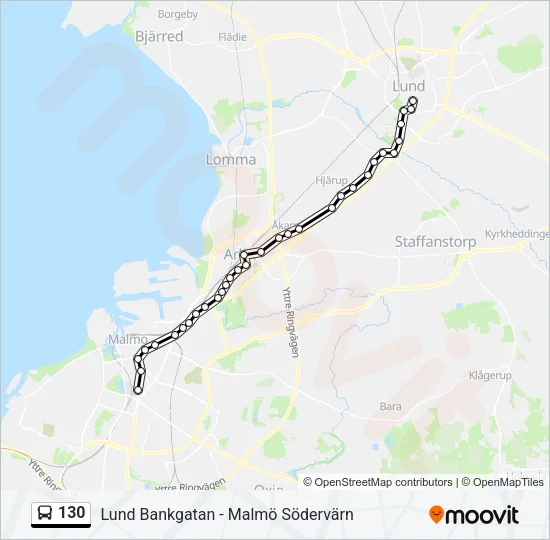 130 Bus Line Map