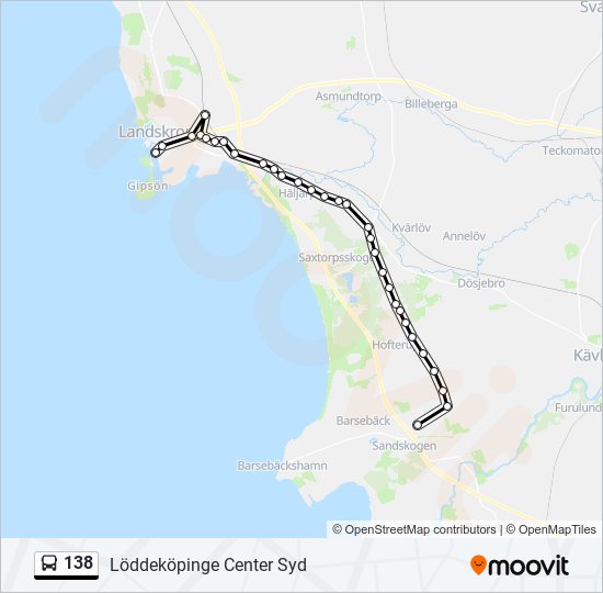 138 Route: Schedules, Stops & Maps - Löddeköpinge Center Syd (Updated)