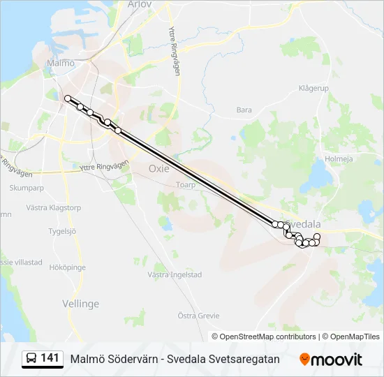 141 Bus Line Map