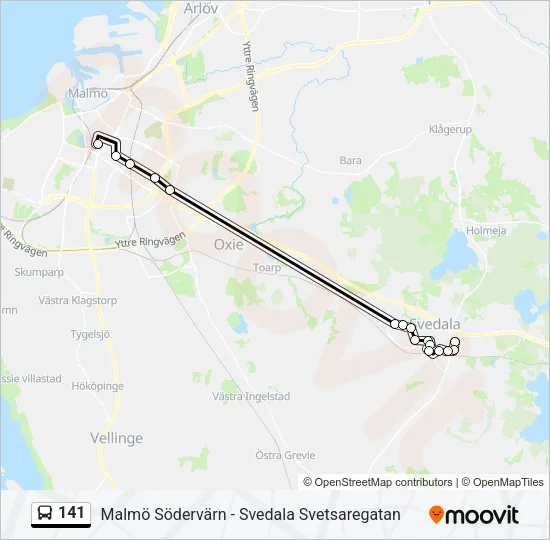 141 Bus Line Map