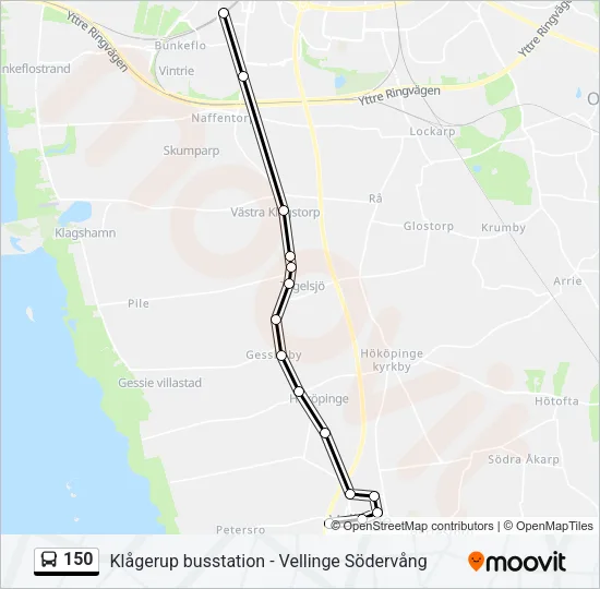 150 Bus Line Map