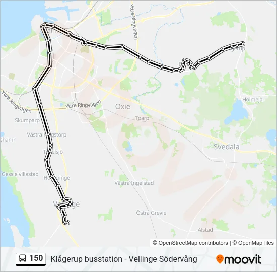 150 Bus Line Map