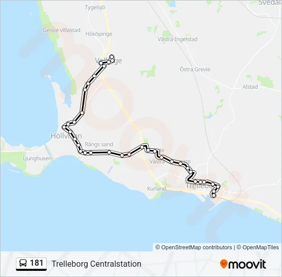 181 Bus Line Map