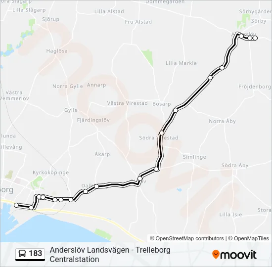 183 Bus Line Map