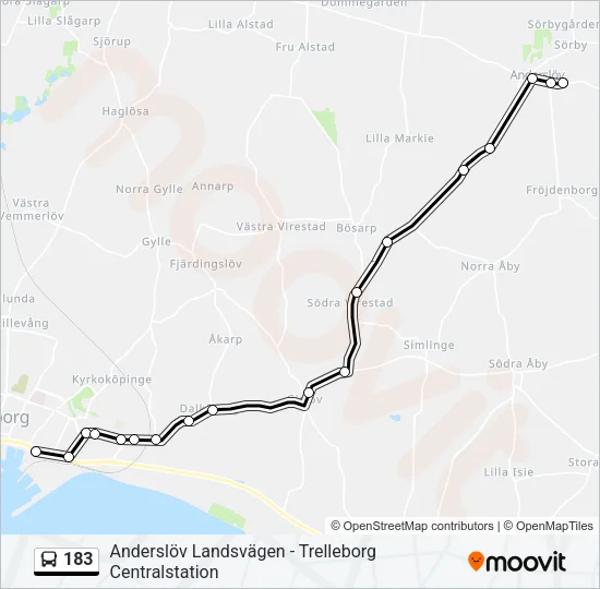 183 Bus Line Map