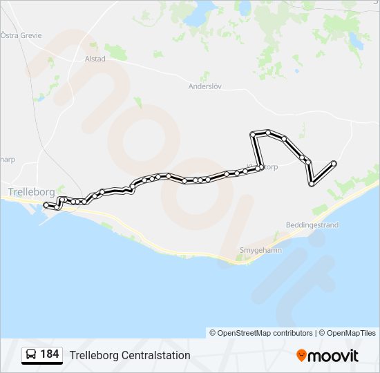 184 Bus Line Map