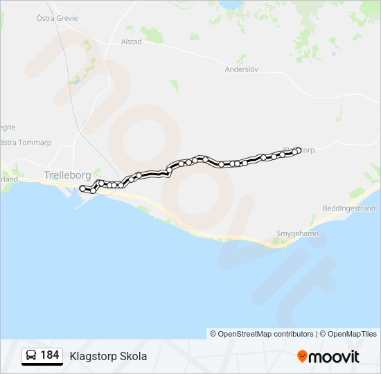 184 Bus Line Map