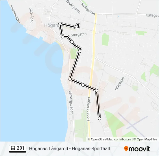 201 Bus Line Map