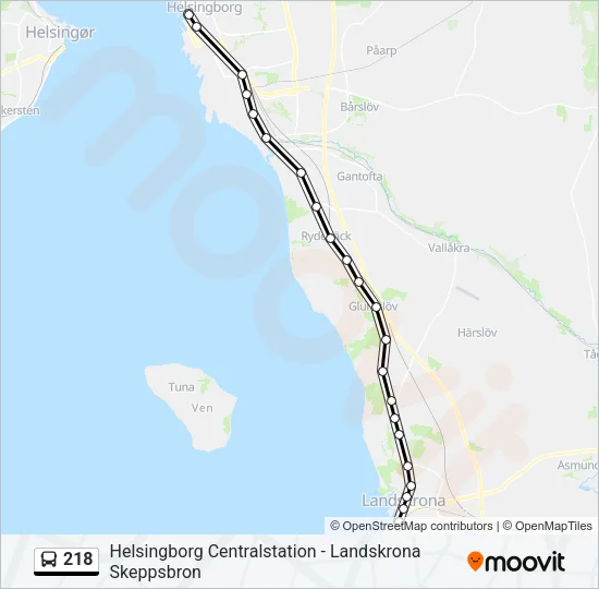 218 Bus Line Map